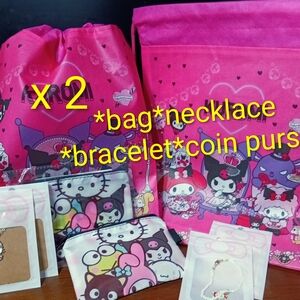 Hello Kitty Sanrio Characters 8 pc Bag, Wallet, Necklace, Bracelet Xs 2